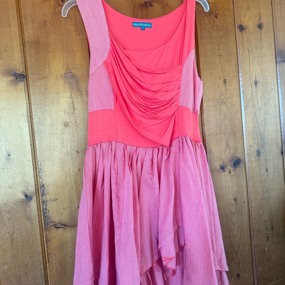 Layered, Ruched Salmon dress